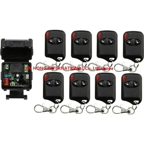 AC220V 1CH Wireless Remote Control Switch System teleswitch 1*Receiver + 8*cat eye Transmitters for Appliances Gate Garage Door