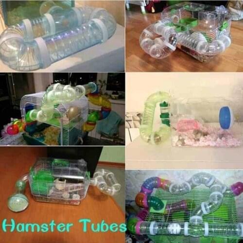 DIY Acrylic External Connected Hamster Pipeline Tunnel Fittings Tube Transparent Exercise Playing Toys Cage Accessories