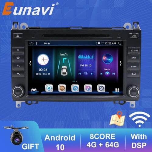 Eunavi DSP 8Core Android 10 Car Radio DVD Multimedia For Mercedes Benz B200 A B Class W169 W245 Viano Vito W639 Sprinter W906