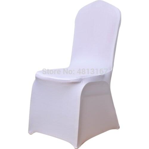 100PCS White Chair Covers Polyester Spandex Elastic Chair Cover Stretch Slipcovers Wedding Party Dining Banquet Chair Decoration