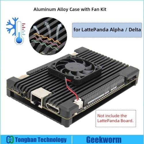 LattePanda alpha / LattePanda Delta Aluminum Alloy Case with cooling fan, Passive Cooling Enclosure for LattePanda Alpha / Delta