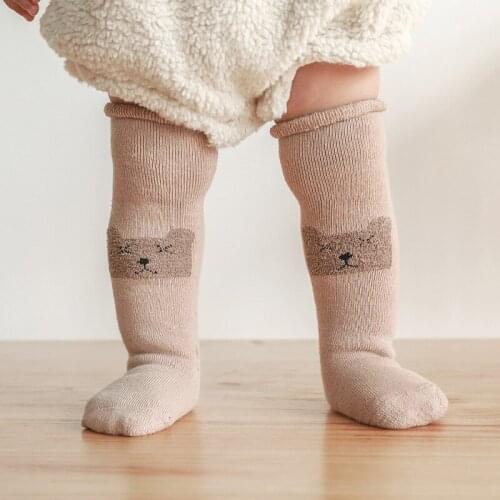 Toddler Winter Cotton Knee High Socks Kid Child Newborn Infant Baby Boys Girls Animal Print Warm Cute Terry Thick Tube Long Sock