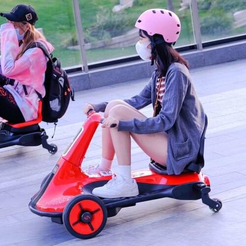 Childrens Electric Car Cool Drift Dual-drive Four-wheel LED Adjustable Seat Drive Kart Electric Car for Adult Kids Ride On