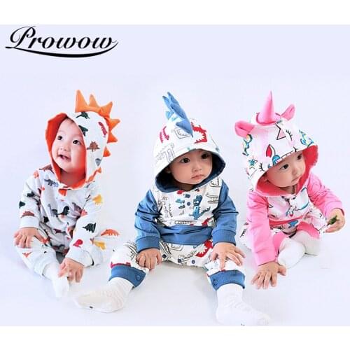 Prowow Cartoon Babys Rompers Long Sleeve Kids Toddler Girls Costume Dinosaur Overalls For Childrens Jumpsuit Baby Girl Clothes