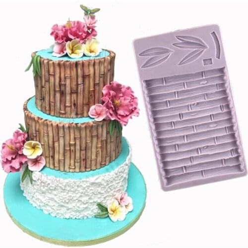 Facemile 3D Bamboo Silicone Mold Cake Border Fondant DIY Sugarcraft Party Cake Decorating Tools Candy Chocolate Gumpaste Mold