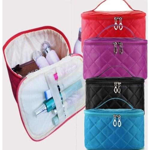 Functional Cosmetic Bag Women Fashion Oxford Travel Make Up Necessaries Organizer Zipper Makeup Case Pouch Toiletry Kit Bag