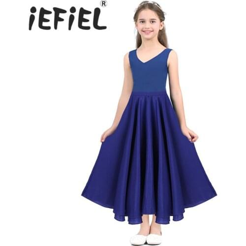 IEFiEL Girls Tutu Skirts Maxi Full Circle Skirt for Performance Celebration of Spirit Praise Dance Wear Party Dancing Clothes