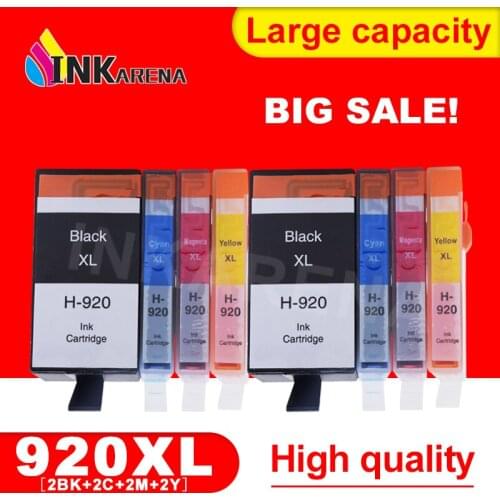 INKARENA 2 Set 920 Compatible ink Cartridge for HP 920XL For HP920 Officejet 6000 6500 6500A 7000 7500 7500A Printer with chip