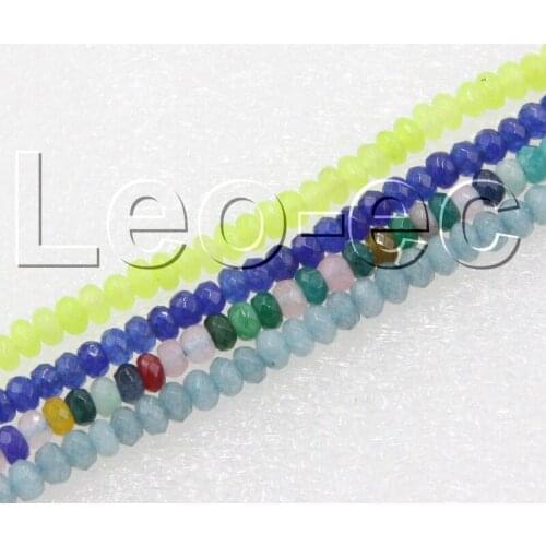 JQHS 4X2mm Faceted Rondelle jades Beads Strand ForJewelry Making 15" V1212