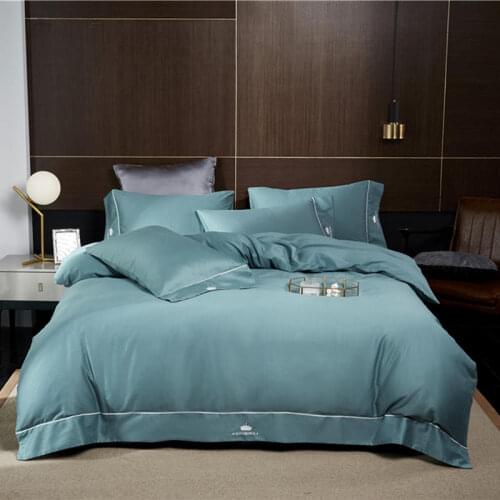 Sapphire Emerald blue Bedding Sets Home Textile Business / home Bedding Long-staple cotton Bed linen Double bed Pure Duvet Cover