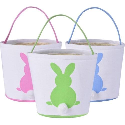 Bunny Tail Basket Personalized Easter Rabbit Basket Bunny Egg Buckets 2019 Latest Gift Bag Festive Supplies LX4918