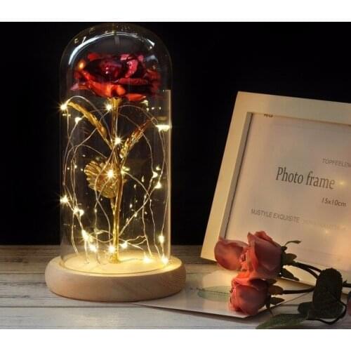 Beauty And The Beast Rose Rose In LED Glass Dome Forever Rose Red Rose Valentines Day Mothers Day Special Romantic Gift