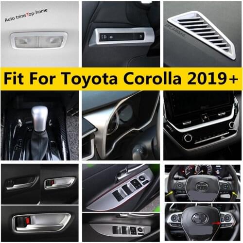 Matte Interior Kit Dashboard / Air AC Panel / Head Lamps / Gear Head Cover Trim For Toyota Corolla 2019 2020 2021 Accessories