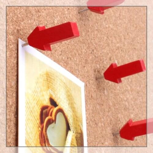 MOGII 40pcs Office & School Supplies Map Markers Wooden Drawing Pins Photo Wall Studs Cork Board Push Pins Arrow Thumb Tacks