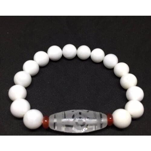 2018 New Arrival Crystal Tridacna Mistery Tibetan Beads Dzi Natural Stone Bracelet Fashion Womens Jewelry Free Shipping
