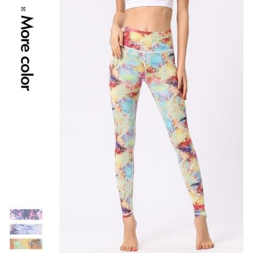 New Yoga Pants Womens Fashion Digital Printed Floral Yoga Sports Leggings