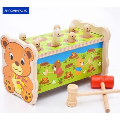 NEW Montessori Learning Education Children Wooden Toys Hit Gophers Hand Eye Coordination Training Puzzle game Toys For Children