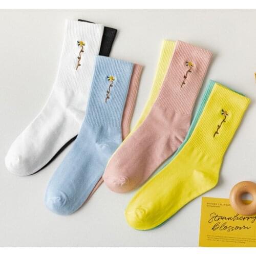 Japanese Harajuku Style Kawaii Woman Cartoon Socks Cotton for Spring Autumn Winter Embroidery Designer Socks Women 32201