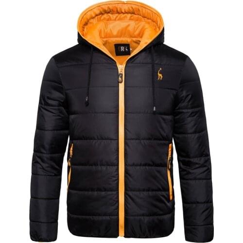 Mens Parkas Jacket Solid Slim Fit Waterproof Coats Autumn Winter Warm Zipper Hooded Parkas Men Fashion Clothes