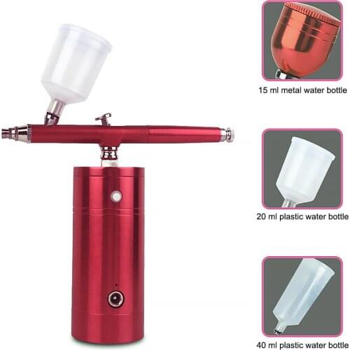 Portable Rechargeable Mini Air Compressor Kit Air-Brush Paint Spray Gun Airbrush For Nail Art Tattoo Craft Cake Fog Mist Sprayer