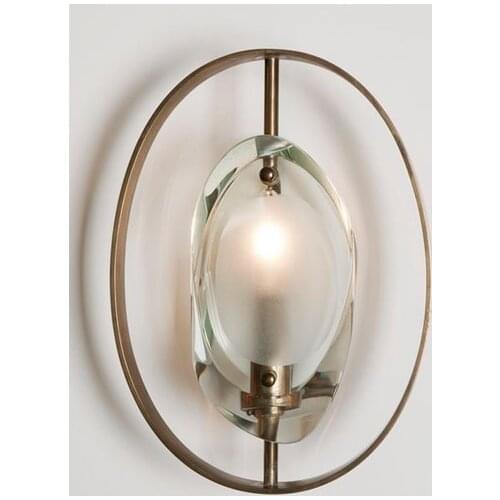 Postmodern creative hardware living room crystal wall lamp art bedside bedroom study designer model house wall lamp