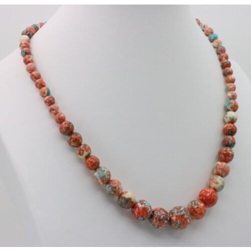 Riverstones 6-14mm round stone necklace 18 inch DIY four colors available women fashion hot sale jewelry making design