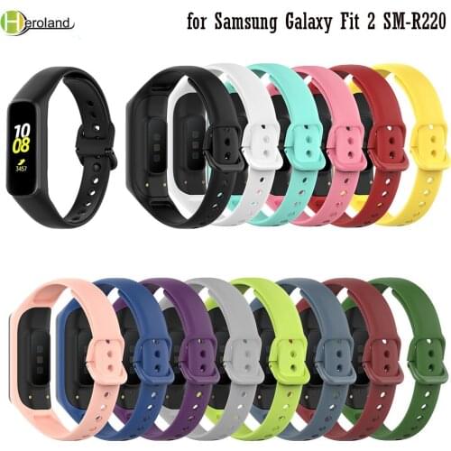 Smart Bracelet WatchStrap Silicone For Samsung Galaxy Fit 2 SM-R220 Wristband Fitness Track Replacement Accessories WatchBand