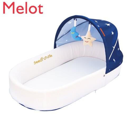 Luxury Portable Baby Crib Anti-Pressure Baby Modern Household Multifunctional Folding Storage Removable Baby Crib
