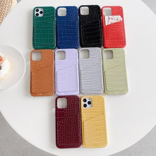 Luxury brand 3D crocodile skin pattern Hard leather phone case for apple iphone 7 8 Plus X XS XR MAX 11 Pro Card package cover