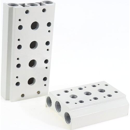 Airtac Type 4V210-08 06 Valve Busbar Board Manifolds 200M-2F3F4F5F6F7F8F9F Install the plug and silencer