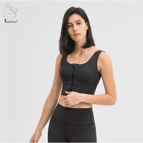 Front zipper Sports Bra Women Yoga Crop Top Shockproof Push Up Underwear Fitness Bras Athletic Vest Gym Shirt Sport Sportswear