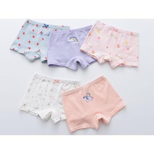 HPBBKD 5Pcs/lot Girls Cotton Boxer Briefs Girl Panties Girls Boxer Shorts Childrens Panties Kids Underwear For 2-14 Years GU266