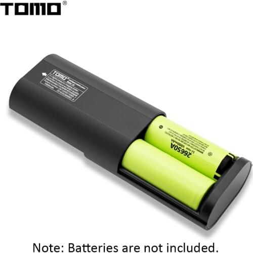 TOMO A2 Power Bank 2 * 26650 Lithium Battery Charger LCD Display Screen Micro USB Input Dual Output DIY Portable Battery Box