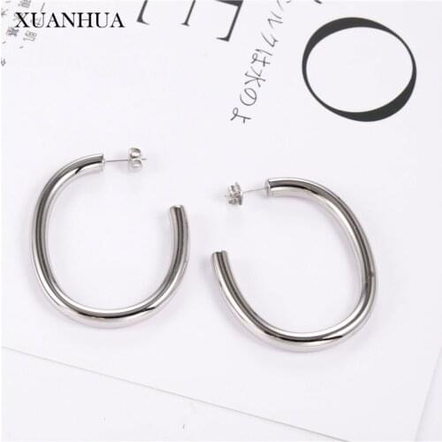 XUANHUA Stainless Steel Jewelry Woman Hoop Earrings For Women Charms Earings Fashion Jewelry Accessories Gifts For Women
