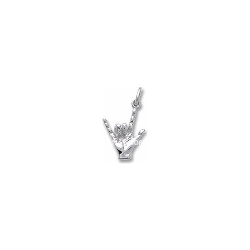 100pcs a lot rhodium plated fashion dactylology I love you charms