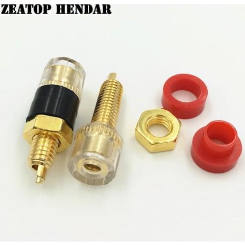 20Pcs Brass Gold Plated Speaker Audio Amplifier Transparent Terminal Binding Post Socket for 4mm Banana Plug Jack Connector