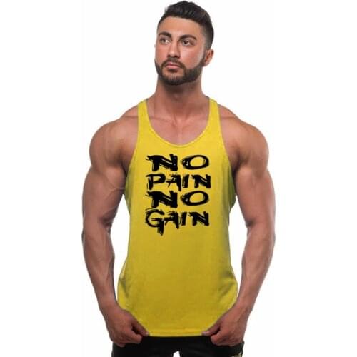 2019 NOPAIN NOGAIN clothing bodybuilding stringer gym tank top men fitness singlet captain cotton sleeveless shirt muscle vest