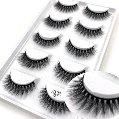2018 New 5 pairs eyelashes 3d mink lashes natural long 1 box mink eyelashes 1cm-1.5cm 3d false eyelashes full strip lashes