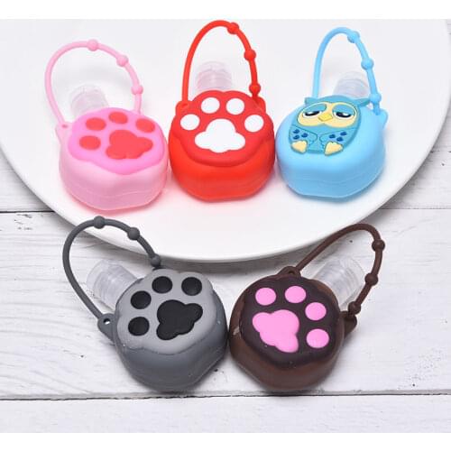 30ML Draagbare Siliconen Hervulbare Fles Lege Reizen Verpakking Cartoon Round Bottle Cover Silicone Gel Case For Hand Sanitizer