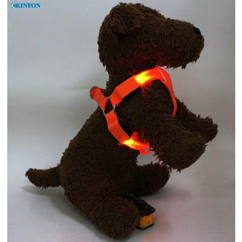 50Pcs/Lot Led Light Pet Harness, Dog Strap, Flash Pet Chest With Luminous Leash Traction HarnessSets/Lot
