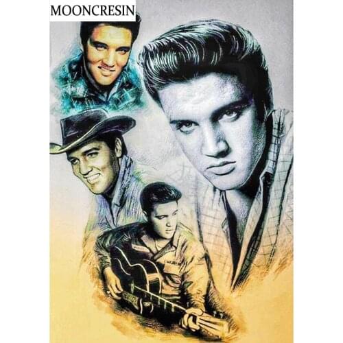 Diamond Embroidery Mosaic Paint By Number 5D Diy Diamond Painting Elvis Presley Full Square Rhinestones New Year Decoration Home