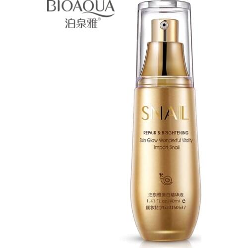 BIOAQUA Snail Repairing Brightening Essence Serum Hyaluronic Acid Collagen Moisturizing Anti Aging Wrinkle Firming Face Care
