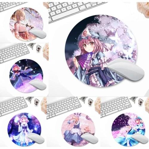 Cherry Blossom Anime Large Mouse pad PC Computer mat Round Non-slip Cushion