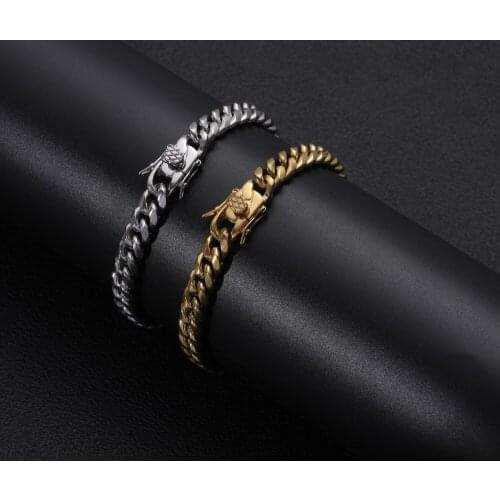 8mm 7inch 8inch Stainless Steel cuban Bracelet for men women SB003