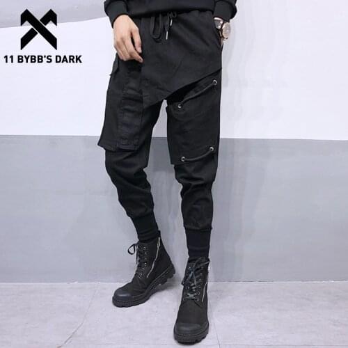 11 BYBBS DARK 2020 Tactical Patchwork drawstring Cargo Pant Man Harajuku Hip Hop Function Pants Streetwear Joggers Men Trousers