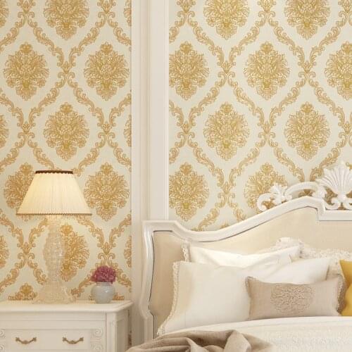 Paper Floral Wall 3d Roll European Style Luxury 3d Embossed Damascus Wallpaper Roll For Living Room Bedroom Walls Decoration