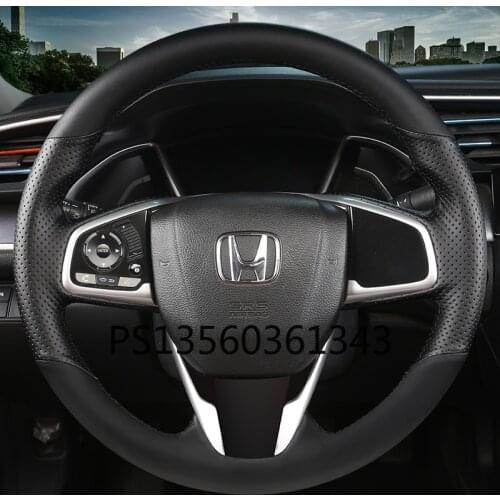 For Honda Accord CR-V Haoying Inspire Civic Hand-stitched Leather Carbon Fiber Steering Wheel Cover