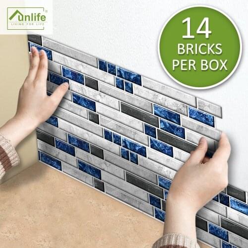 Funlife® Royal Blue Marble Tile Stickers Waterproof Removable DIY Wallpaper Wall Stickers for Kitchen Backsplas Bathroom Decor