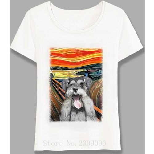 Miniature Black Schnauzer Head Print T-Shirt New Summer Women t-shirt Fashion Dog Casual Tops Female Novelty Cool Woman Tees