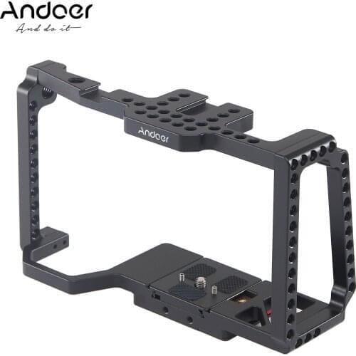 Andoer Camera Cage Video Film Movie Making Cage with Quick Release 1/4 Inch 3/8 Inch Shoe Mount for Camera 4K/6K BMPCC 4K 6K